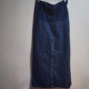 THYME maternity maxi denim skirt size small